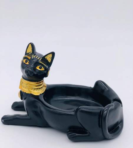 Cenicero Egipcio con figura del gato Bastet